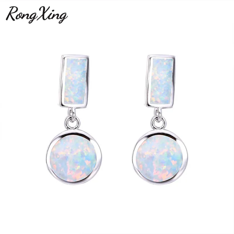 Женские серьги подвески с опалом серебристого цвета| |