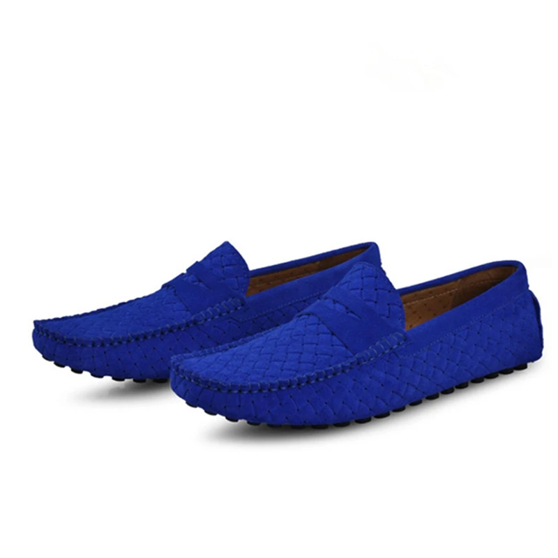 Мужские замшевые мокасины 5 цветов лоферы для вождения без застежки из воловьей