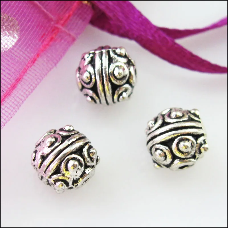 25 шт. тибетский серебристый круглый шар бусины Подвески 7 5 мм|beads charms|spacer beadsround ball |