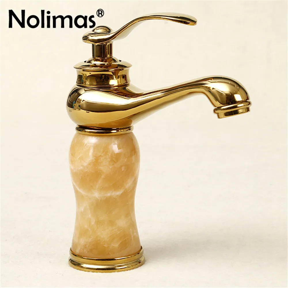 Смеситель для раковины в ванную комнату латунный кран с нефритовым корпусом