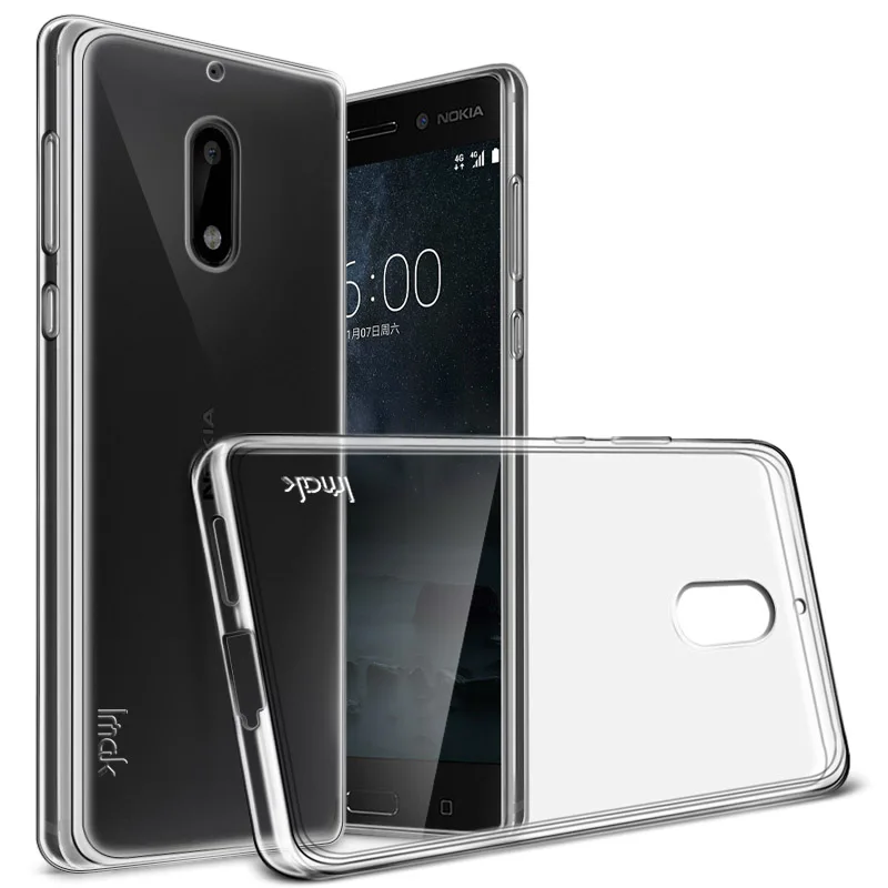 IMAK Ультра Тонкий Мягкие TPU Чехол Для Nokia 6 Прозрачная Задняя Кожного покрова для