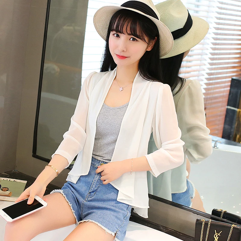 MLXSLKY шифоновая Маленькая шаль летняя Новинка женский солнцезащитный кондиционер