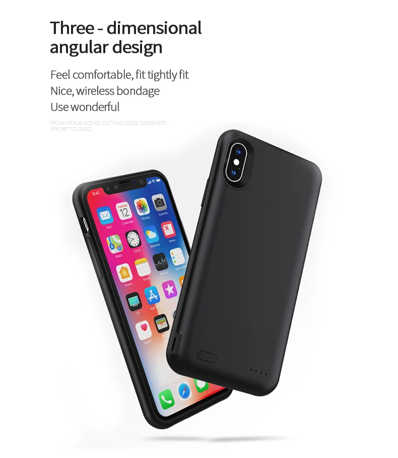 Для iPhone X/XS Dual SIM двойной режим ожидания Bluetooth адаптер резиновая рама долгое время ожидания 7 дней с 2500 мАч power Bank