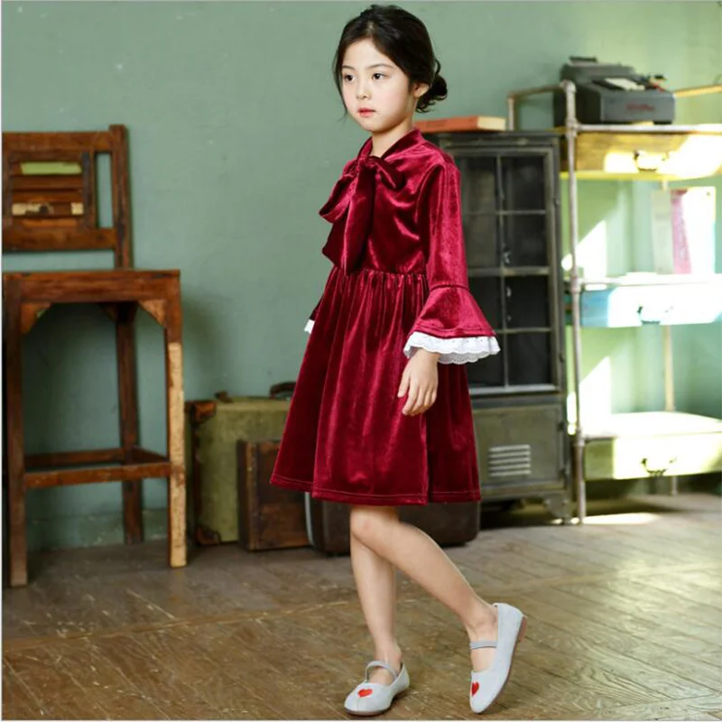 

Новая модная зимняя детская одежда в Корейском стиле для девочек детское платье трапециевидной формы платье с длинными рукавами для девоче...