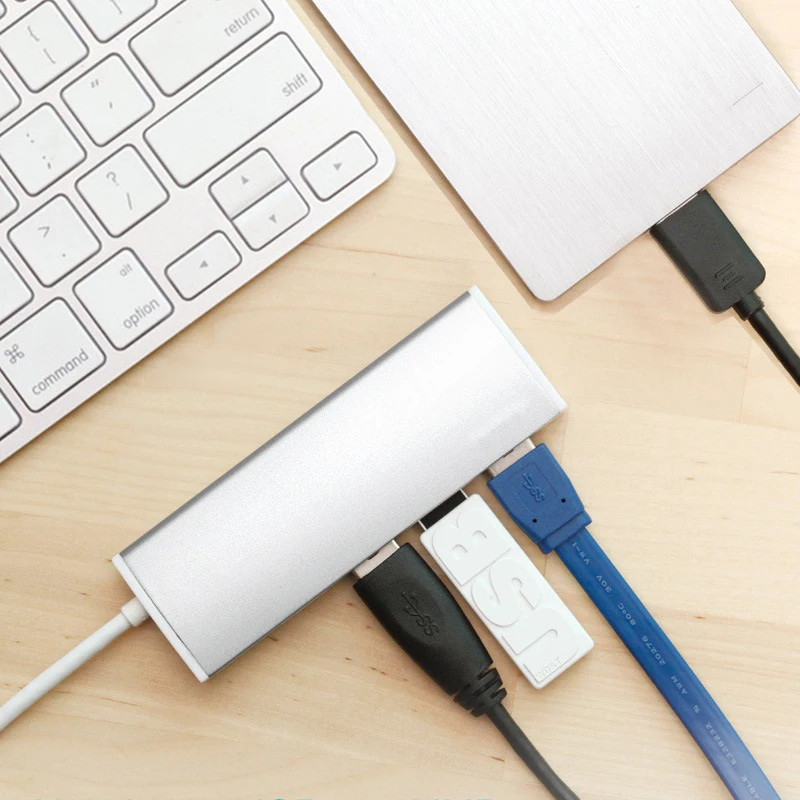 Алюминиевый сплав USB2.0 концентратор 4 порта Серебряный Золотой USB сплиттер 30 см