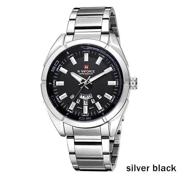 SB Бренд NAVIFORCE, мужские часы, Бизнес класс, кварцевые, 30 м, водонепроницаемые часы, мужские, нержавеющая сталь, ремешок, Авто Дата, наручные часы, Relojes - Цвет: SB