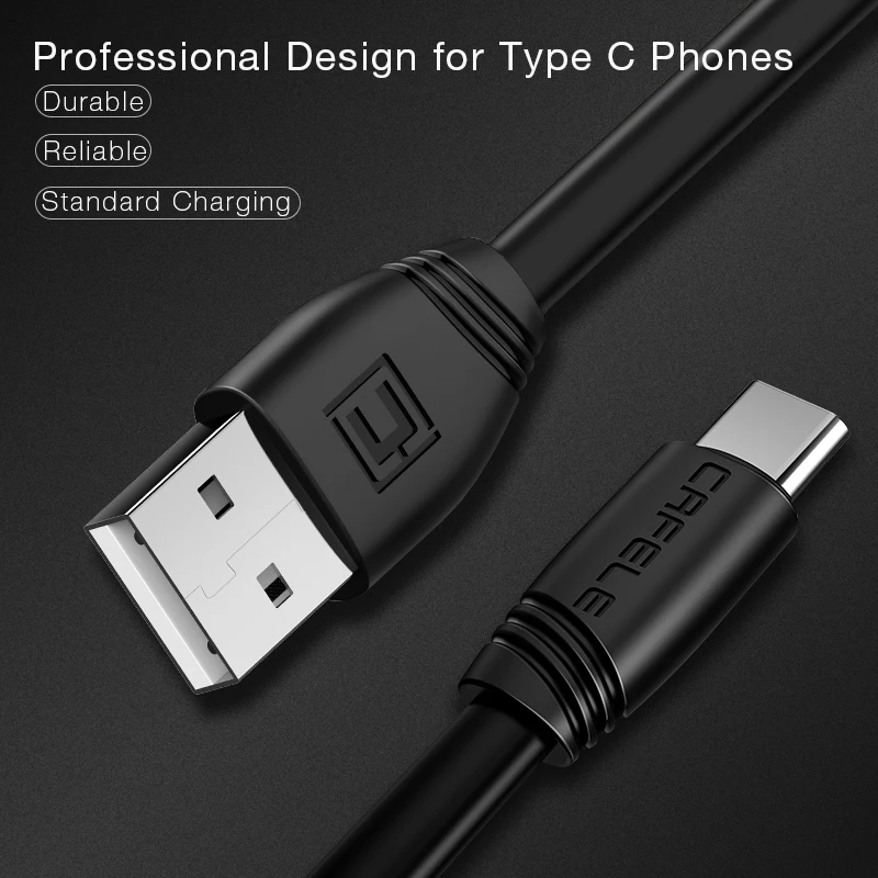 CAFELE Тип C USB Дата-кабель для samsung huawei Xiaomi TPE кабель для зарядки Прочный USB кабель синхронизации данных 5В 2.1A 50 см 120 см