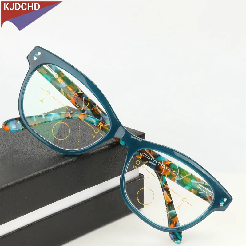 2019 Модные женские ацетатные очки кошачий глаз многофокальные прогрессивные для
