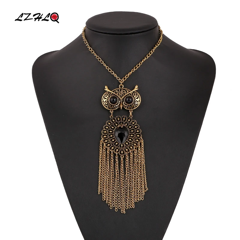 Женское винтажное ожерелье LZHLQ богемное в виде совы этнические ожерелья животных