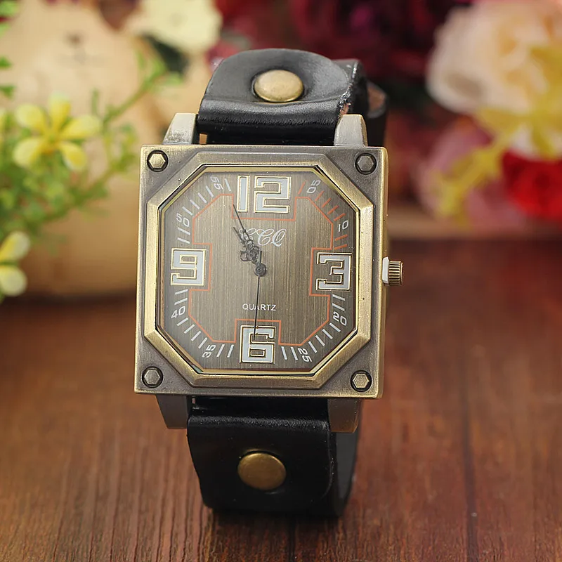 2014 New Women Vintage Cowhide Leather Watches Men Unisex Bracelet Wrist Watch Fashion Quartz Retro Alloy Dial Wristwatches|watches honda|watch