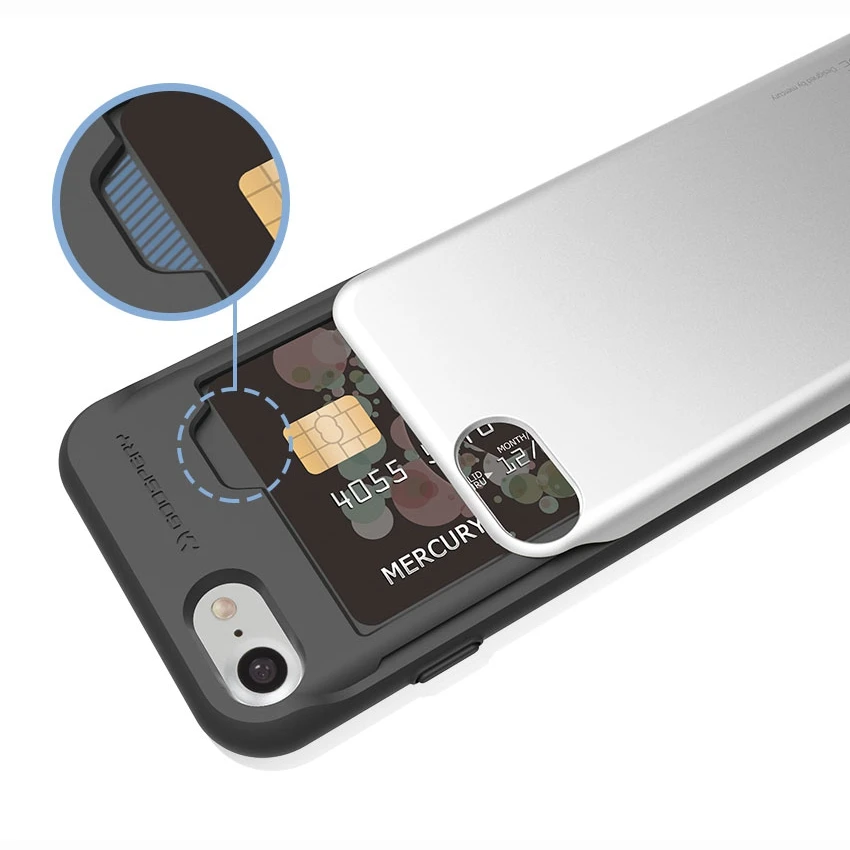 Оригинальный гибридный Чехол Goospery Candy Sky Slide Armor для iPhone X 8 7 6 6s Plus держатель карт