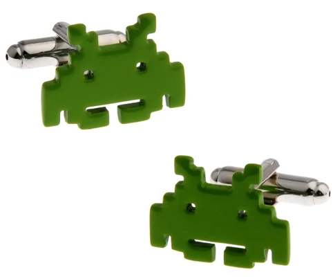 Мужские Запонки iGame медный материал зеленый цвет мультяшный дизайн компьютерный