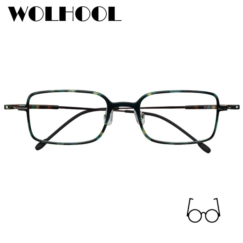 Мужские и женские прямоугольные очки с прозрачными стеклами винтажные