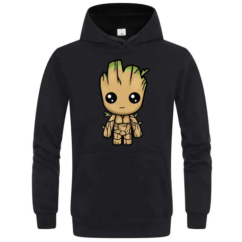 Мужская толстовка с капюшоном Marvel Groot Повседневная Толстовка в стиле Харадзюку