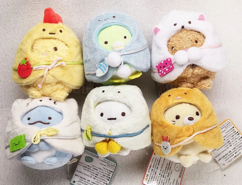 6 шт./компл. милые Сан х Sumikkogurashi мягкие Животные плюшевая игрушка брелок для