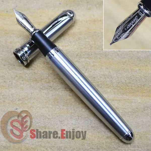 Перьевая ручка JINHAO X750 2 шт. серая с черной сеткой VS серебристая 0 7 мм | Канцтовары
