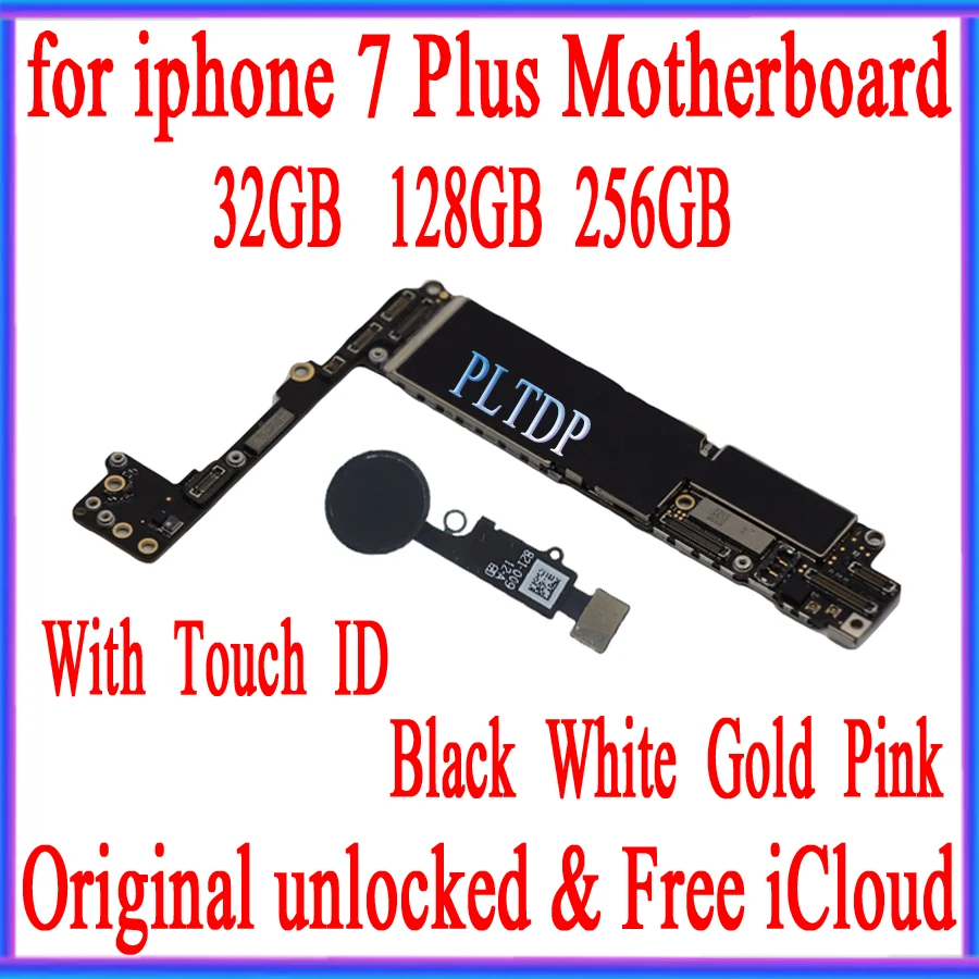 32 Гб/128 ГБ/256 ГБ для iphone 7 Plus материнская плата с сенсорным Идентификатором