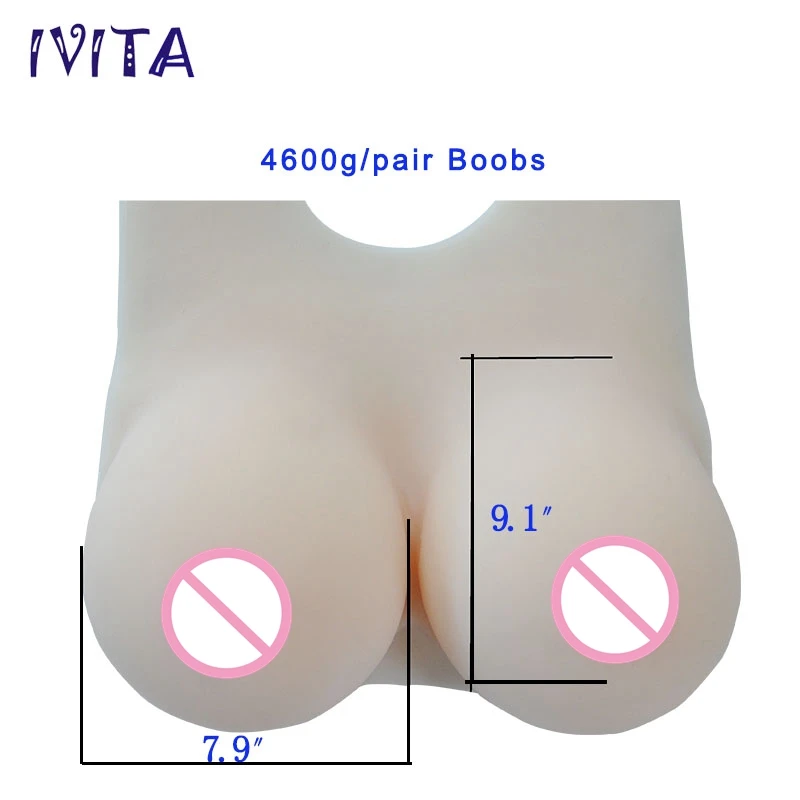 IVITA 4600g White Fake Boobs Realistic Silicone Breast Forms For Crossdresser Transgender Enhancer Mastectomy |