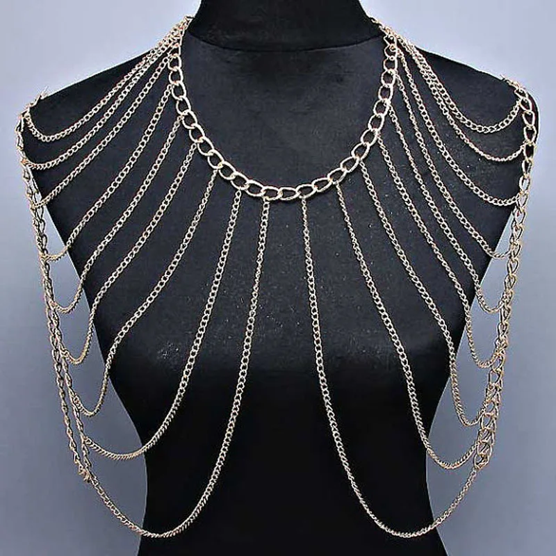 Цепочка Женская телесная в стиле хип-хоп пикантное ожерелье с декором тела
