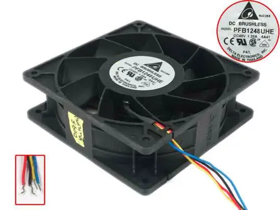 Delta Electronics PFB1248UHE 6A41 постоянного тока 48В 1.2A 120x120x38 мм 4 провод Сервер охлаждающий