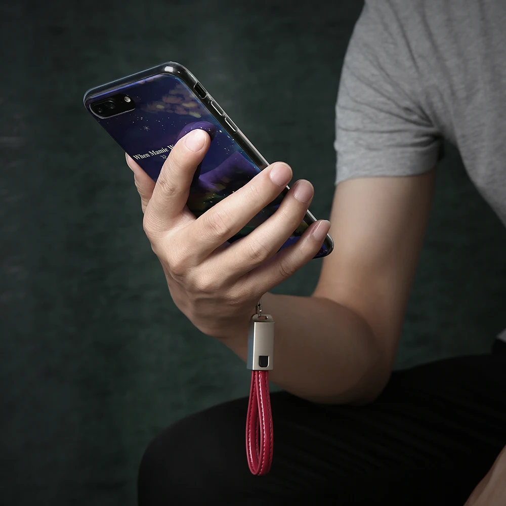 FLOVEME мини брелок металлический кожаный USB кабель для iPhone X 8 6 6 S 7 Plus 5 5S освещение зарядное устройство кабель для iPad iPod Зарядка Синхронизация