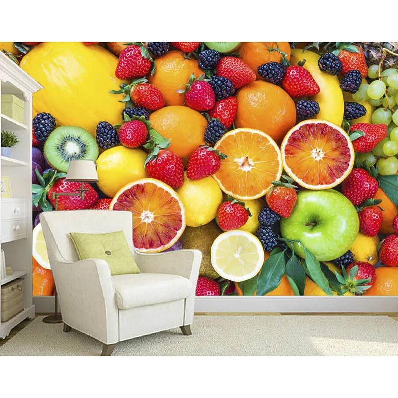 Custom 3D printing Waterproof wallpapers Beautiful Fresh Fruit background living room mural home Decor 2016 papel de parede#364 | Дом и сад