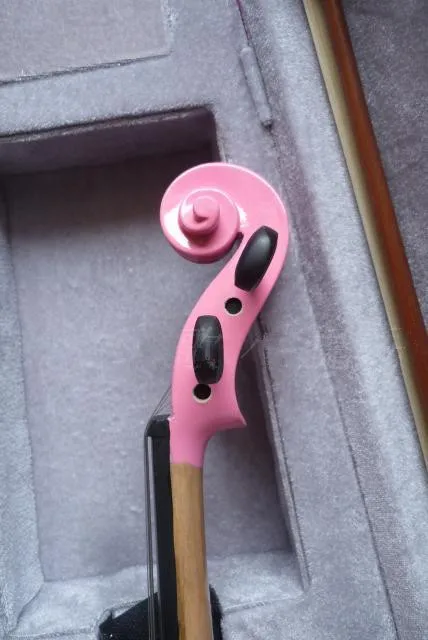 Розовая скрипка 4/4 ручная работа Музыкальные инструменты Бесплатная доставка |