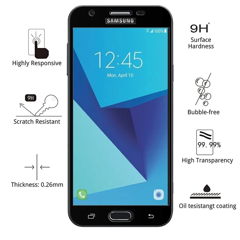 Защитное стекло закаленное 9H для Samsung Galaxy J3/J5/J7 2016/2017/J530F/J510F Prime/A5/A7 2017/A8 2018 |