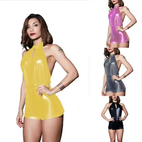 Женский Облегающий комбинезон с открытой спиной однотонный облегающий клубный