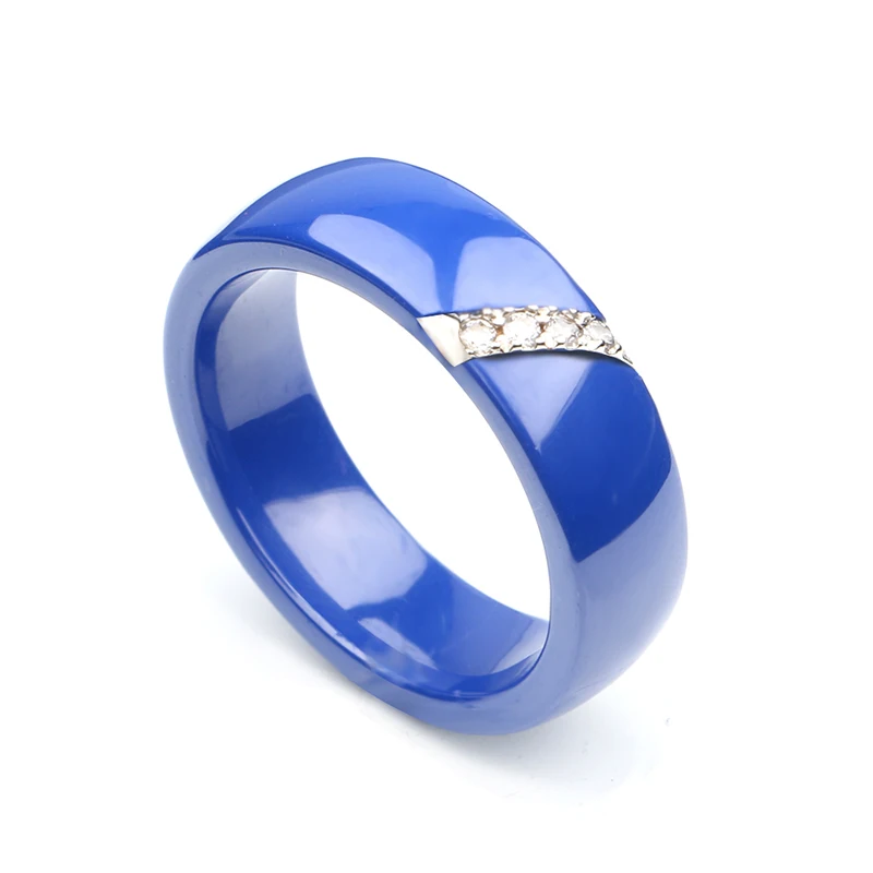 Новое поступление синее керамическое кольцо 6 мм ширина нержавеющая сталь