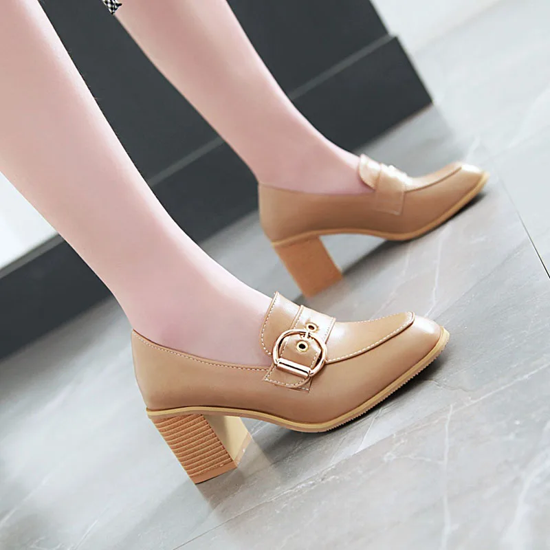 Phoentin/черные офисные женские туфли без застежки на высоком каблуке с пряжкой 2019 г.