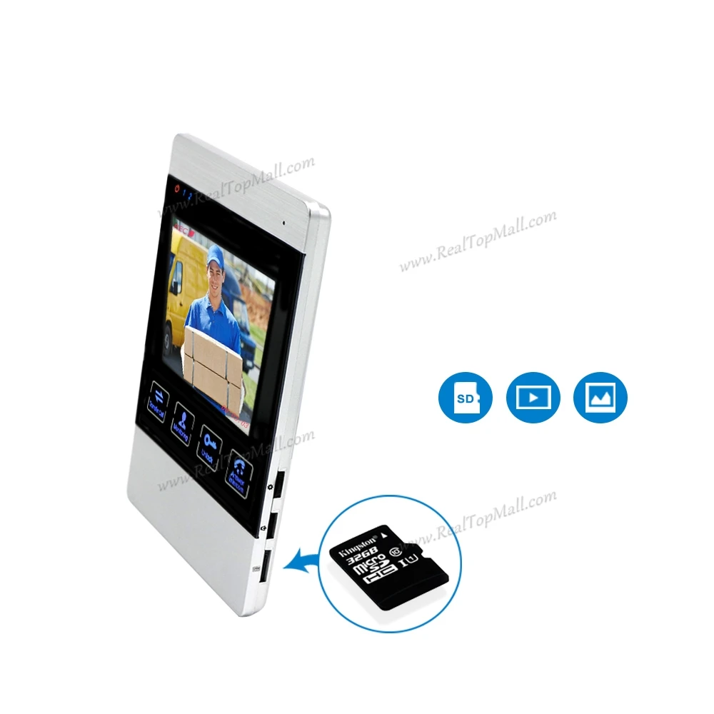 Дверной видеодомофон дверной звонок МП с камерой и экраном может связываться CCTV