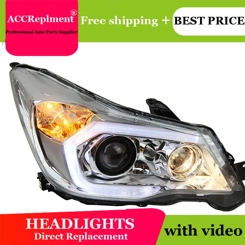 Автомобильный Стайлинг для Forester head светильник s U angel eyes 2013-2015 светодиодный бар Q5 bi