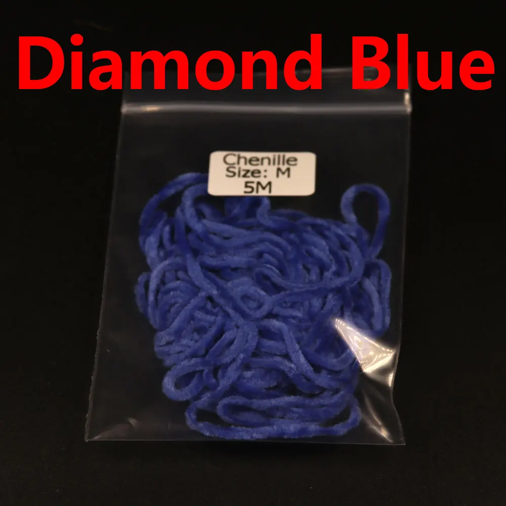 Diamond Blue Bimoo 5 м/уп. 3 мм Широкие материалы для завязывания шенилле для шерстяного буггера стример шерстяной червь красные, пурпурные, зеленые ярко-розовые огненные оранжевые - Цвет: Diamond Blue