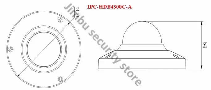 DAHUA 3MP ip камера 6 шт IPC HDB4300C A Поддержка POE антивандальные IK10 IP66 есть слот для карт