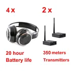 Бесшумные наушники со звуковой системой диско (4 складных наушника + 2 передатчика)