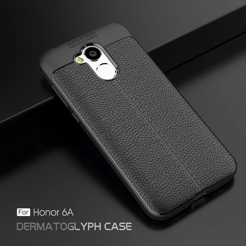 Reaoom Phone Case for Huawei Honor 6A Vintage Litchi Leather Soft TPU Shell Business Cover Capa Funda |