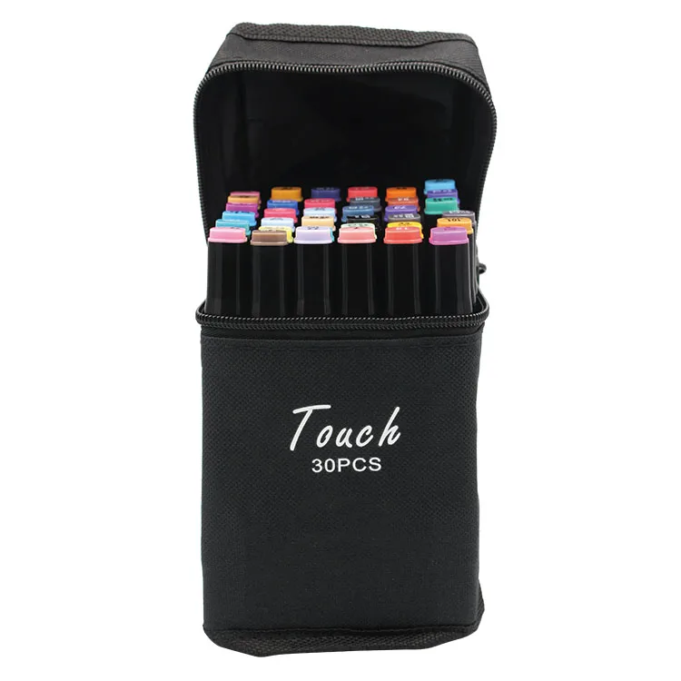 30PCS(BLACK) Touch пять разных цветов, двухконцевая краска, маркер, ручка, широкая, тонкая точка, черный, для DIY, рок, краска, фарфор, стекло, дерево - Цвет: 30PCS(BLACK)