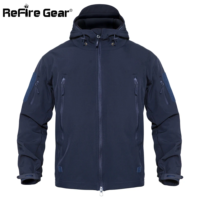 

ReFire Gear Waterproof Army Tactical Jacket Men Camouflage Military Jacket Softshell Windbreaker Winter Hooded Coat Hunt Clothes