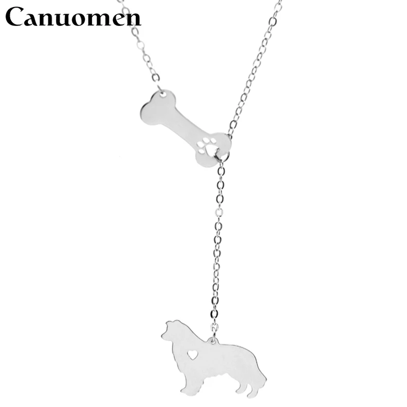 Подвеска Canuomen Great Pyrenees ожерелье собачья кость полые лапы коготь из нержавеющей