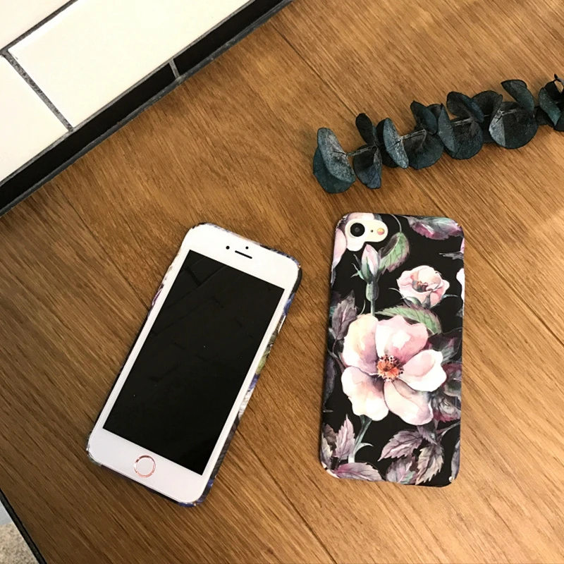 Жесткий чехол из поликарбоната в стиле ретро с цветком камелии для iPhone 7 6 6S Plus