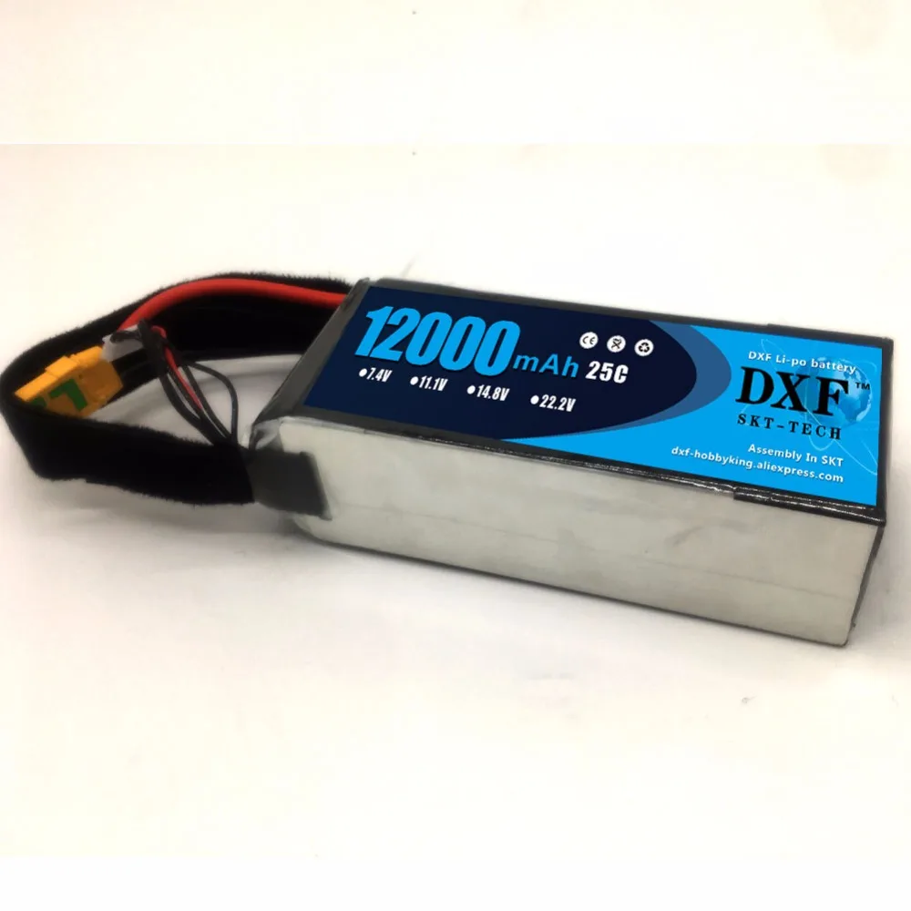 

Литий-полимерный аккумулятор DXF 12000 мА · ч, 22,2 в, 6S, 25C, для дрона S1000, FPV, UAV, автомобиля, лодки, сельского хозяйства
