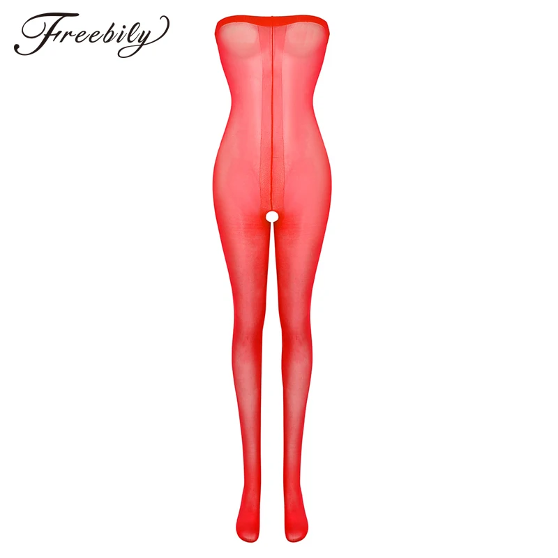 

Sexy Stockings Female Erotic Lingerie For Women Open Crotch Sexy Pantyhose 30D Shimmery Stretch Bodystockings Tights Bodysuit