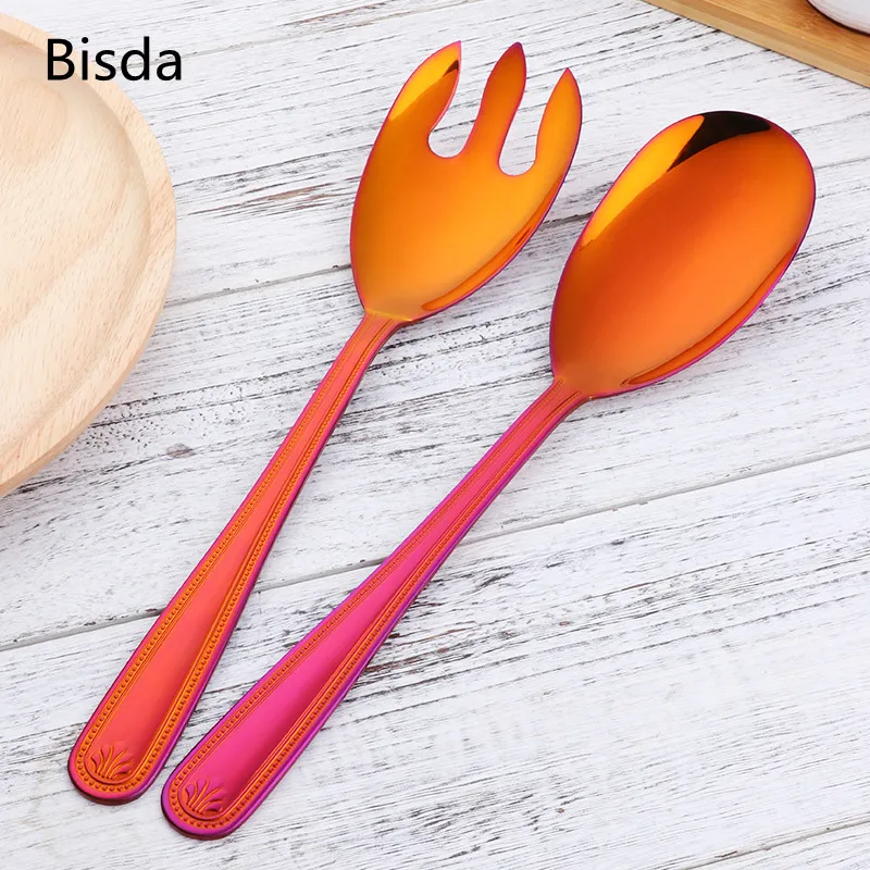 Сервировочная посуда длинная салатная ложка вилка нержавеющая сталь буфет набор