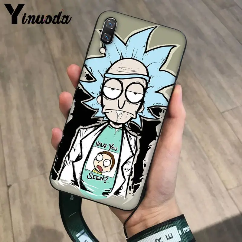 Yinuoda мультфильм Рик и Морти ТПУ мягкий силиконовый черный чехол для телефона для Haiwei P9 P 10 Plus P20 P20 Pro Honor 9 10 чехол