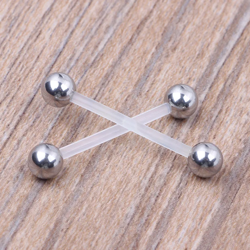 Стальной стержень УФ мячик ПТФЭ био гибкий 14 г пирсинг для пупка беременных