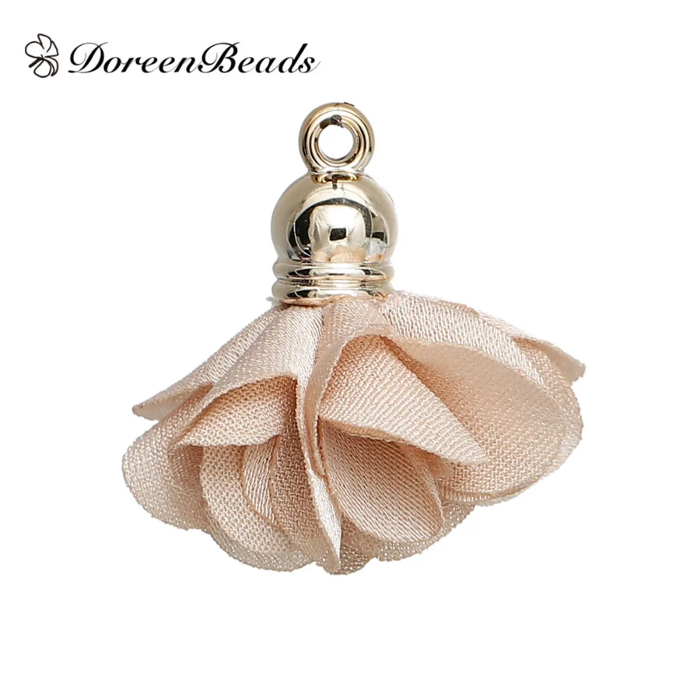 Подвески DoreenBeads из полиэстера с кисточками Позолоченные