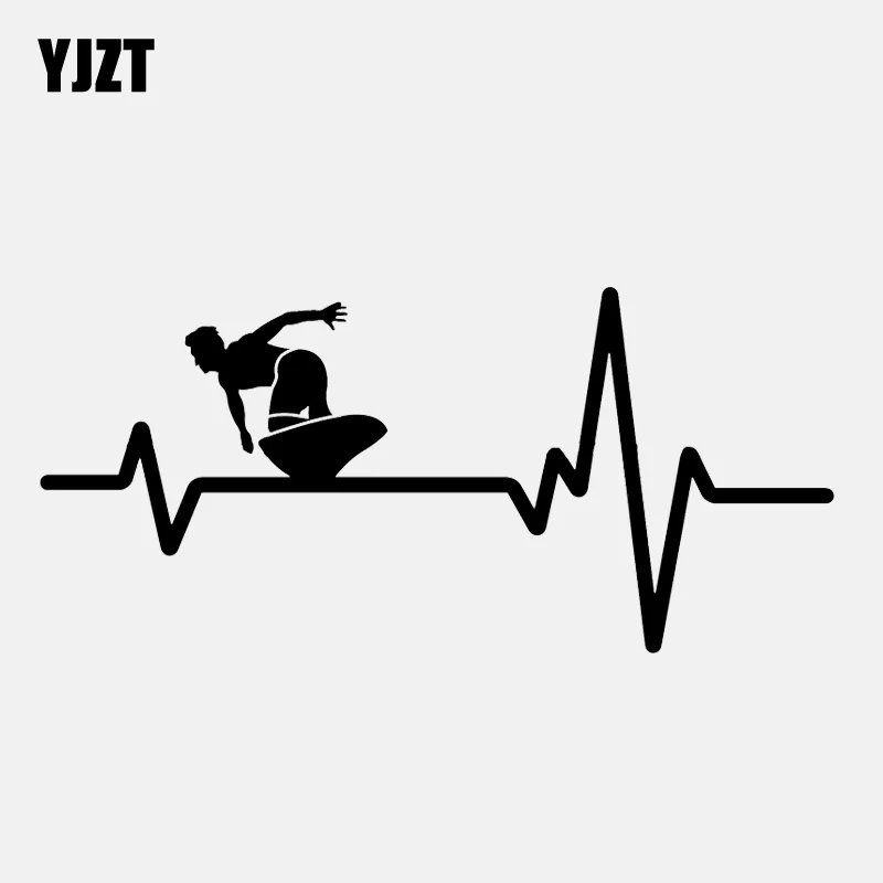 YJZT 15 7 см * 3 Surfer Guy Shred Wave короткая доска Heartbeat виниловая черная/Серебристая