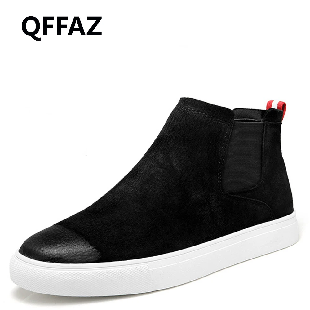 QFFAZ/2018 зимняя замшевая обувь мужские ботинки челси модные Мужская ботильоны