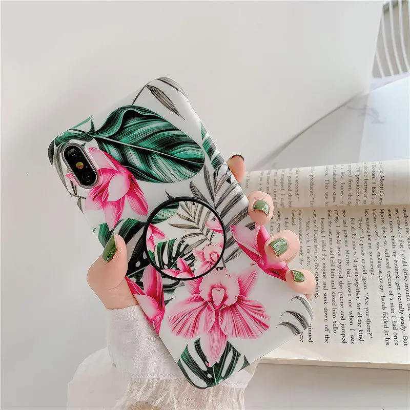 Чехол FLYKYLIN Art Leaf Flower для huawei Nova 3e 4e чехол на P30 Pro P20 Lite mate 20 Чехлы IMD силиконовый чехол с подставкой